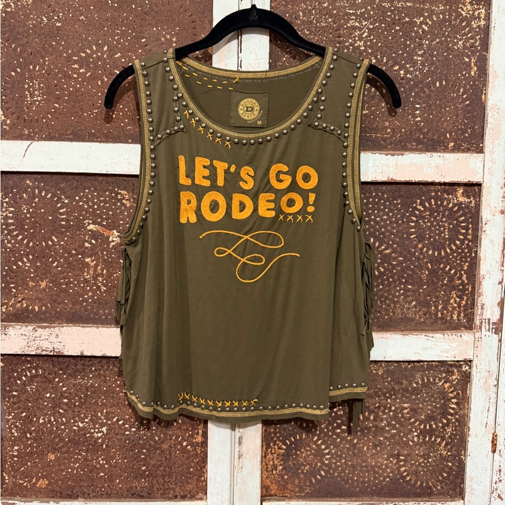 Double D Ranch Olive Tank Top Let’s Rodeo